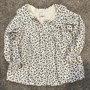 H&M Baby Girl Corduroy Top Size 18 Months Cream Floral